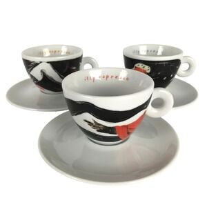 Illy Espresso Art Collection Andrea Manetti Cups Saucers Set of 3
